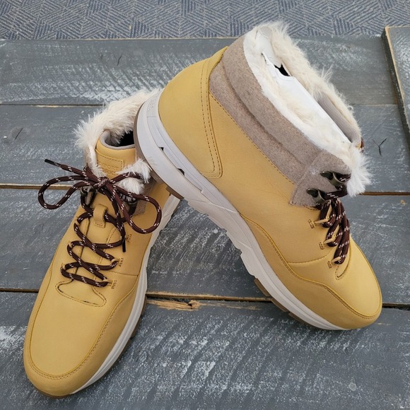 Women's Rockport Pulse Tech Safety Toe Work Boots Size 11.5 WIDE Natural Leather - Picture 1 of 9
